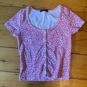 Brandy Melville Pink cheetah Zelly top